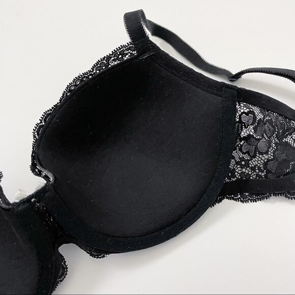 Victoria’s Secret Black Lace Bra Dream Angels Lined Demi 34D - Picture 8 of 11